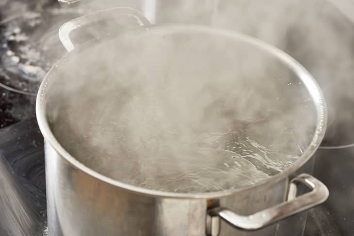 Pot of water at a rolling boil