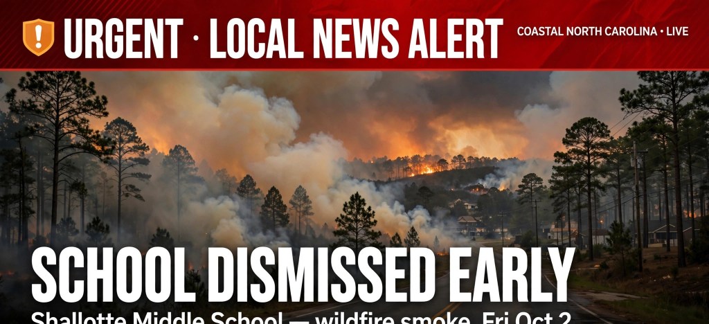 Breaking: Shallotte Middle School Dismissed Early as Wildfire Smoke Fills&nbsp;Building
