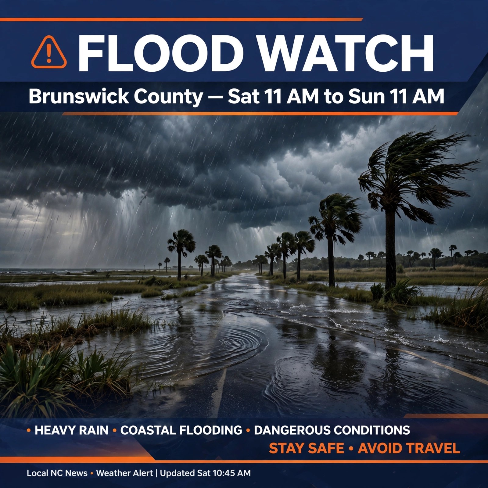 Flood Watch graphic for Brunswick County