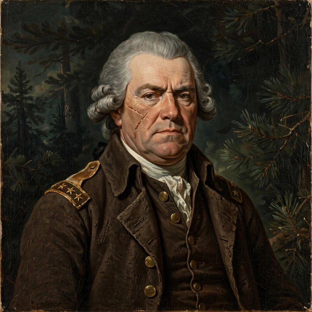 AI-generated portrait of Griffith Rutherford, 18th-century American military officer